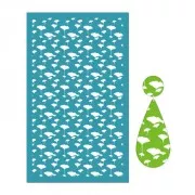 Silk Screen pour Pâte polymère 80x140 mm - Motif feuille de Ginkgo x1