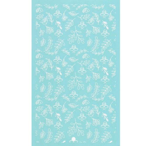 Silk Screen pour Pâte polymère 80x140 mm - Motif abeille et feuillage x1