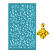 Silk Screen pour Pâte polymère 80x140 mm - Motif abeille et feuillage x1