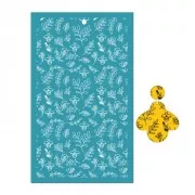 Silk Screen pour Pâte polymère 80x140 mm - Motif abeille et feuillage x1