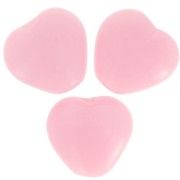 Perles coeurs 6x6.5 mm - Opaque Pink x10g|raw }}