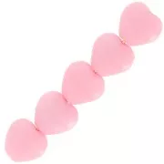 Perles coeurs 6x6.5 mm - Opaque Pink x10g
