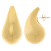 Boucles d'oreilles goutte bombée 39x21 mm - Acier inoxydable 304 Doré x2|raw }}