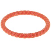 Bracelet jonc torsadé en résine opaque avec fil doré 64 mm - Terre cuite x1|raw }}
