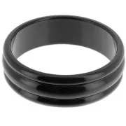 Bracelet jonc épais en résine opaque 66 mm - Noir x1