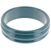 Bracelet jonc épais en résine opaque 66 mm - Bleu paon x1|raw }}