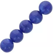 Perles en résine opaque 6 mm - Bleu marine marbré x20