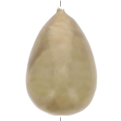 Perle poire en papier mâché effet métallisé 33x22 mm - Golden x1