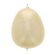 Perle goutte irrégulière en papier mâché effet métallisé 24x18 mm - Light Gold x1