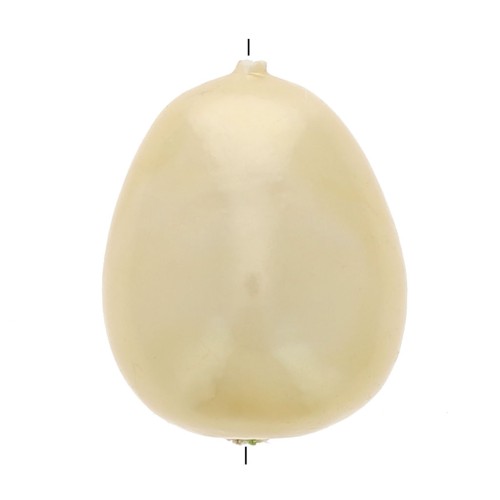 Perle goutte irrégulière en papier mâché effet métallisé 24x18 mm - Light Gold x1