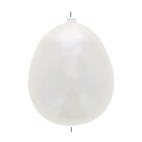 Perle goutte irrégulière en papier mâché 24x18 mm - Blanc nacré x1