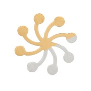 Éléments petite fleur à coller 6 mm - Acier inoxydable 316L Doré x4