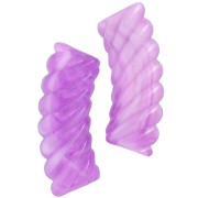 Perles tube incurvé torsadé acrylique transparent 35x12mm - Marbré violet x6|raw }}