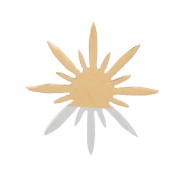 Éléments étoile du nord à coller 5 mm - Acier inoxydable 316L Doré x4