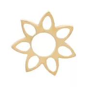 Éléments fleur évidée à coller 5 mm - Acier inoxydable 316L Doré x4