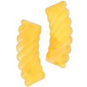 Perles tube incurvé torsadé acrylique transparent 35x12mm - Marbré jaune x6|raw }}