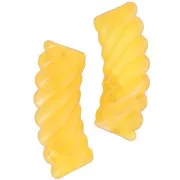 Perles tube incurvé torsadé acrylique transparent 35x12mm - Marbré jaune x6