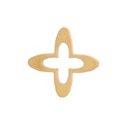 Éléments croix évidée à coller 5 mm - Acier inoxydable 316L Doré x4