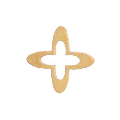 Éléments croix évidée à coller 5 mm - Acier inoxydable 316L Doré x4