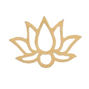 Éléments fleur de lotus évidé à coller 4x6 mm - Acier inoxydable 316L Doré x4