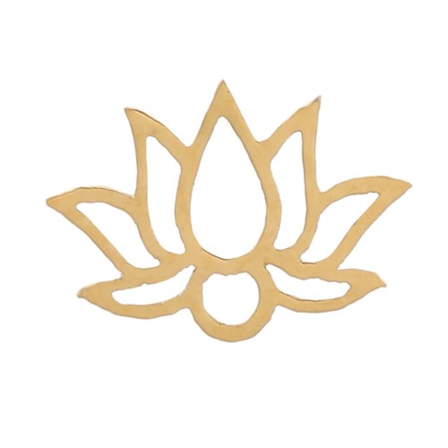 Éléments fleur de lotus évidé à coller 4x6 mm - Acier inoxydable 316L Doré x4