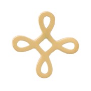 Éléments noeud chinois à coller 6 mm - Acier inoxydable 316L Doré x4|raw }}