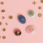 Éléments noeud chinois à coller 6 mm - Acier inoxydable 316L Doré x4