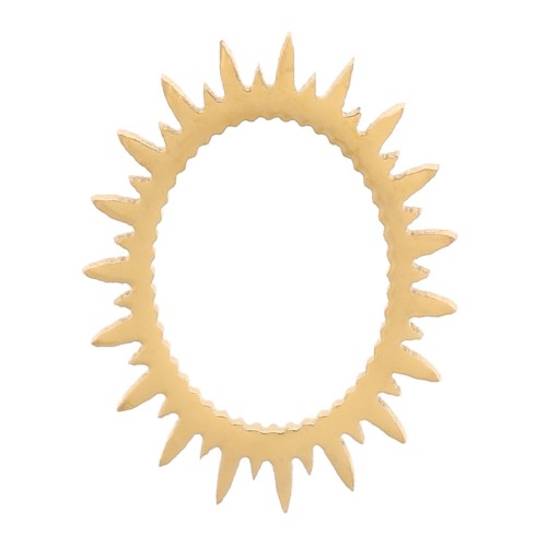 Éléments soleil ovale à coller 9x7 mm - Acier inoxydable 316L Doré x4