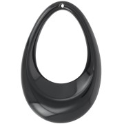 Pendentif goutte évidé en acrylique opaque 45x30 mm - Noir x1