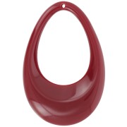 Pendentif goutte évidé en acrylique opaque 45x30 mm - Bordeaux x1|raw }}