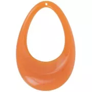 Pendentif goutte évidé en acrylique opaque 45x30 mm - Ambre x1