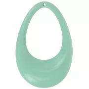 Pendentif goutte évidé en acrylique opaque 45x30 mm - Sauge x1