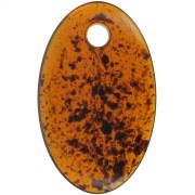 Pendentif ovale en acrylique transparent 32.5x20 mm - Ambre tacheté x1|raw }}