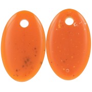Pendentif ovale en acrylique translucide 32.5x20 mm - Orange granit x1
