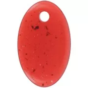 Pendentif ovale en acrylique transparent 32.5x20 mm - Brique granit x1