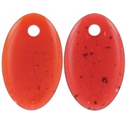 Pendentif ovale en acrylique transparent 32.5x20 mm - Brique granit x1