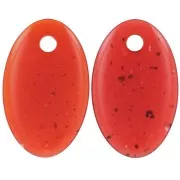 Pendentif ovale en acrylique transparent 32.5x20 mm - Brique granit x1