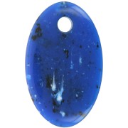 Pendentif ovale en acrylique opaque 32.5x20 mm - Bleu foncé granit x1