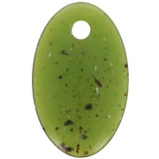 Pendentif ovale en acrylique translucide 32.5x20 mm - Olive granit x1