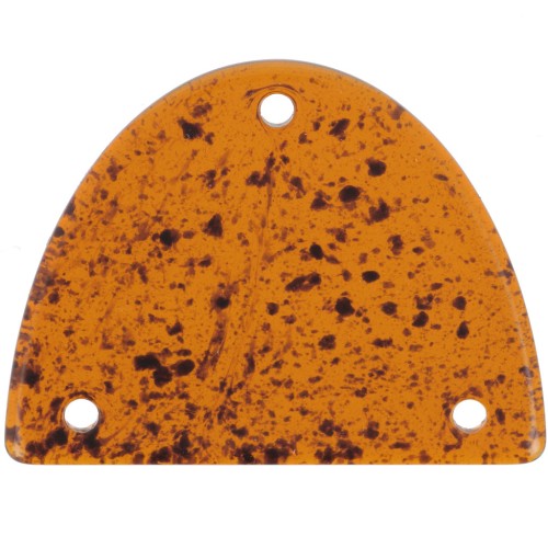 Pendentif chandelier demi-lune en acrylique 30x39.5 mm - Ambre tacheté x1