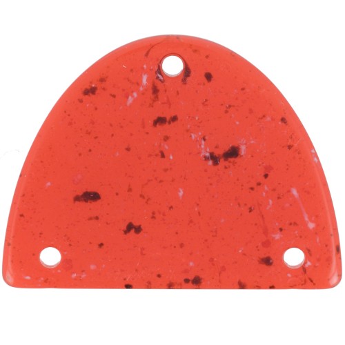 Pendentif chandelier demi-lune en acrylique 30x39.5 mm - Brique granit x1