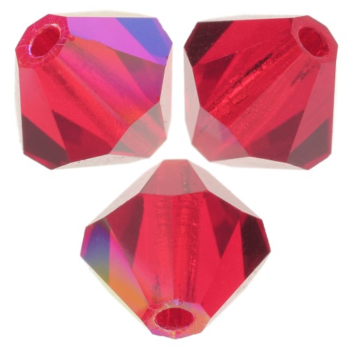 Perles toupies Preciosa - Rondelle Bead 5 mm - Light Siam Glitter x12