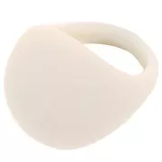 Bague bombée effet bulle en acrylique opaque - Taille 54 - Crème x1