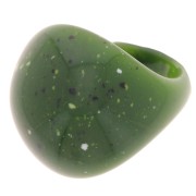 Bague bombée effet bulle en acrylique opaque - Taille 54 - Olive granit x1|raw }}