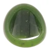 Bague bombée effet bulle en acrylique opaque - Taille 54 - Olive granit x1