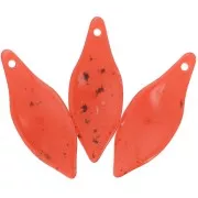 Pendentif feuille incurvé en acrylique 39.5x15 mm - Brique granit x1