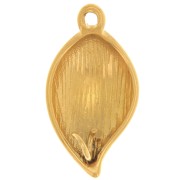 Pendentif intercalaire feuille bombé 20x11 mm - Acier inoxydable 304L Doré x2
