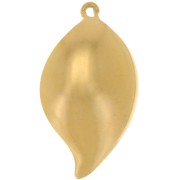Pendentifs feuille bombé 28x16 mm - Acier inoxydable 304L Doré x2