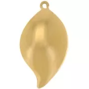 Pendentifs feuille bombé 28x16 mm - Acier inoxydable 304L Doré x2