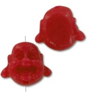 Tête de Bouddha 18 mm Rouge foncé x1